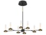 Torcia 16-Light6-Light Black Brass Glass LED Cylinder Chandelier