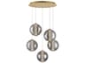 Atomo 5-Light Gold Crystal Glass Globe Pendant