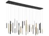 Santana 30-Light Black Nickel Gold Geometric Linear Island Pendant