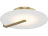 Nuvola 1-Light Gold White Round Flush Mount