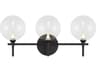 Iissa 3-Light Black Vanity Light