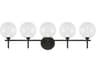 Iissa 5-Light Black Vanity Light
