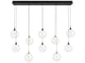 Iissa 10-Light Gold Black Globe Island Pendant