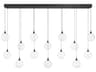 Iissa 14-Light Black Globe Island Pendant