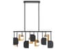 Cornice 10-Light Gold Black Geometric Island Pendant