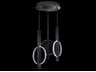 Selene 6-Light Black Iron Glass LED Round Pendant