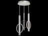 Selene 6-Light Silver Leaf Glass LED Round Pendant