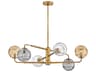 Oberon 6-Light Heritage Brass Glass LED Globe Chandelier