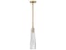 Cosette 1-Light Heritage Brass Crystal Glass Dome Linear Mini Pendant