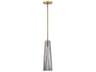 Cosette 1-Light Heritage Brass Crystal Glass Dome Linear Mini Pendant