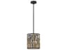 Gemma 1-Light Vintage Bronze Crystal Cylinder Mini Pendant
