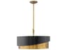 Gigi 5-Light Heritage Brass Round Pendant