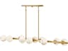 Selene 10-Light Lacquered Brass Globe Linear Island Pendant