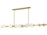 Selene 14-Light Lacquered Brass Linear Island Pendant