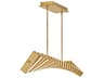 Stitch Lacquered Brass LED Geometric Linear Island Pendant