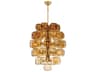 Perriand 40-Light Unlacquered Brass Geometric Tiered Chandelier