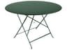 Bistro Steel Round Umbrella Hole Dining Table