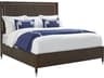Monogram Brown Walnut Wood Queen Platform Bed