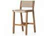 Solano Delano Natural Teak Rope Bar Stool in Ivory