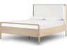 Filmore Rosedale Yucca Oak Knoll Natural Gunmetal Beige Wood Upholstered King Panel Bed