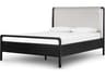 Filmore Rosedale Ebony Oak Knoll Sand Gunmetal Wood Upholstered Queen Panel Bed