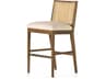Belfast Antonia Savile Flax Upholstered Cane Armless Bar Stool