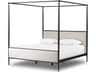 Xander King Canopy Bed Textured Black Iron