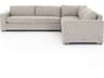 Kensington Boone 3 - Piece Gray Upholstered Sectional Sofa