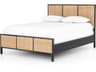 Prescott Sydney Black Wash Natural Cane Mango Wood Queen Panel Bed