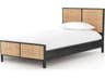 Prescott Sydney Black Wash Natural Cane Mango Wood Twin Panel Bed