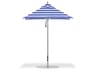 Frankford Greenwich Market Aluminum Silver Anodized 6.5 Foot Square Pulley Lift Outdoor Patio Umbrella - Special Order Striped Fabric