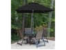 Frankford Quick Ship Monterey Fiberglass Market 7.5 Foot Square Pulley Lift Patio Umbrella