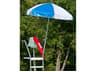 Frankford Quick Ship Lifeguard Aluminum Silver Anodized 6.5 Foot Hexagon Manual Lift Patio Umbrella - Steel Ribs