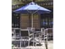 Frankford Greenwich Aluminum Silver Anodized 7.5 Foot Octagon Pulley Lift Outdoor Patio Umbrella