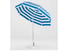 Frankford Laurel Steel Silver Anodized 7.5 Foot Octagon Crank Tilt Patio Umbrella - Special Order Striped Fabric