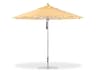 Frankford Greenwich Aluminum Silver Anodized 11 Foot Octagon Pulley Lift Patio Umbrella - Special Order Striped Fabric