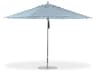 Frankford G-Series Greenwich Market Aluminum Silver Anodized 13 Foot Octagon Double Pulley Lift Outdoor Umbrella - Special Order Striped Fabric