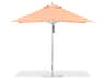 Frankford G-Series Aluminum Market Silver Anodized 10 Foot Square Double Pulley Lift Outdoor Patio Umbrella - Special Order Striped Fabric