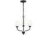 Windom 3-Light Midnight Black Glass Chandelier