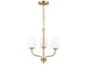 Windom 3-Light Satin Brass Glass Chandelier