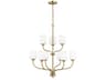 Windom 9-Light Satin Brass Glass Tiered Chandelier