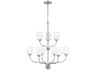 Windom 9-Light Brushed Nickel Glass Tiered Chandelier