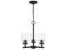 Oslo 3-Light Bronze Glass Cylinder Chandelier