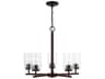 Oslo 5-Light Bronze Glass Cylinder Chandelier