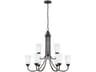 Seville 9-Light Bronze Glass Bell Tiered Chandelier