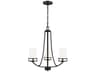 Robie 3-Light Midnight Black Glass Cylinder Chandelier