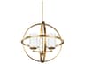 Alturas 3-Light Satin Brass Glass Globe Chandelier