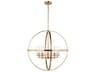 Alturas 5-Light Satin Brass Glass Globe Chandelier