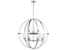 Alturas 9-Light Brushed Nickel Glass Globe Chandelier