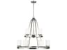 Kemal 9-Light Brushed Nickel Glass Cylinder Tiered Chandelier